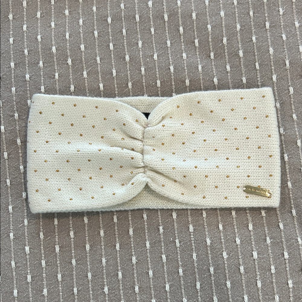 Steve Madden Cream and Gold Polka Dot Headband